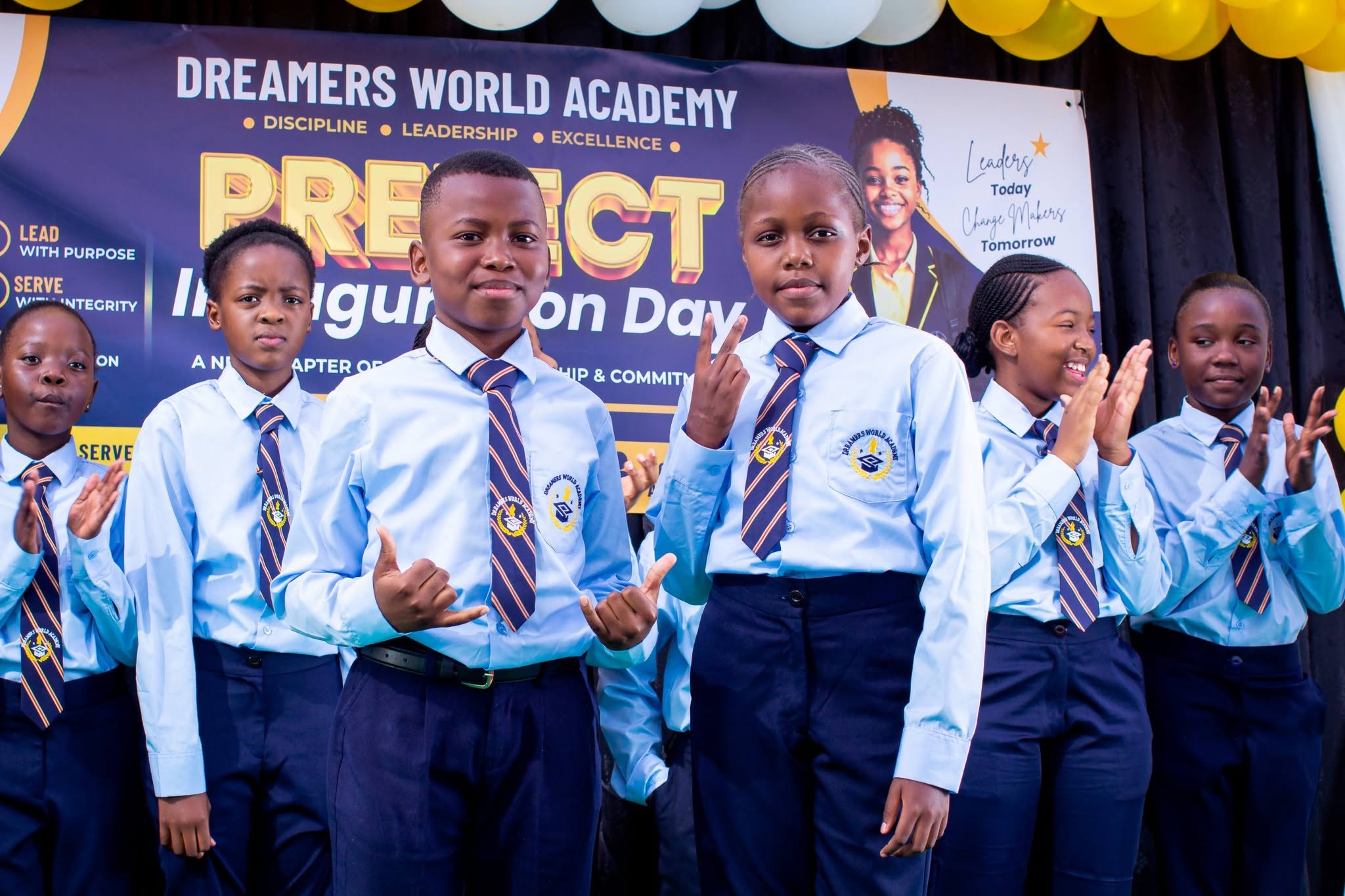 Dreamers World Academy students at inauguration day